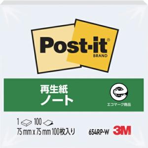 3M ポスト・イット 75X75mm 100枚 ホワイト ( 654RP-W ) スリーエム ジャパン(株)文具・オフィス事業部｜orangetool