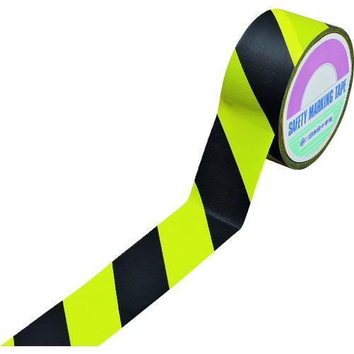 緑十字 トラ柄テープ(ラインテープ) 黄/黒 HKT-2 50mm幅×25m 手切り可能タイプ 屋内...