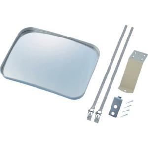 緑十字 小型カーブミラー グレー 壁角35S 230×310mm 取付金具付 ガラス製 ( 276121 ) (株)日本緑十字社｜orangetool