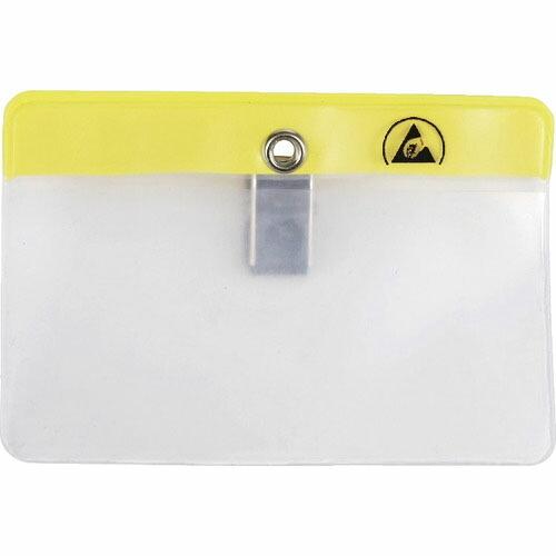 DESCO 静電対策ネームカードホルダー クリップタイプ横型 107X74mm ( 35012 ) ...