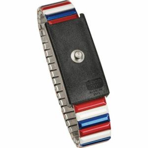 DESCO リストバンド 伸縮性プレミアムメタル 赤-白-青 4mm ( 09200 ) DESCO JAPAN(株) (メーカー取寄)｜orangetool
