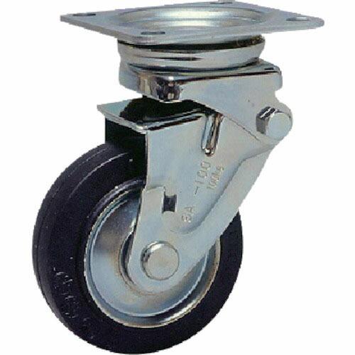 シシク 緩衝キャスター 自在 100径 ゴム車輪 ( SAJ-100W ) シシクSISIKUアドク...