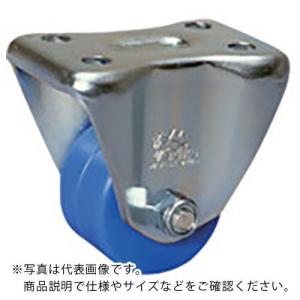 シシク 低床重荷重用双輪キャスター 固定 50径 モノマーキャスティングナイロン車輪 三価クロメート ( HKT-50U-MC ) (メーカー取寄)｜orangetool