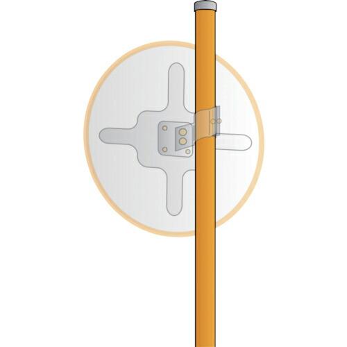 緑十字 カーブミラー用ポール(埋込タイプ) 34.1Φ×2200mm スチール製 オプションポール3...