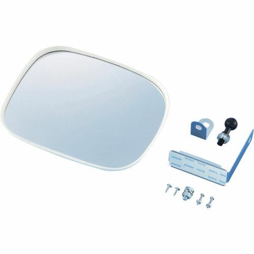 緑十字 小型カーブミラー(マグネットタイプ) 白 壁角15W 150×180mm 取付金具付 ( 2...