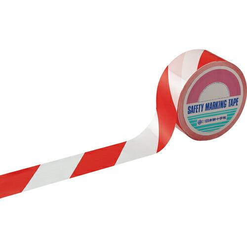 緑十字 バリケードテープ(標識テープ) 赤/白 BT-505 50mm幅×50m 非粘着タイプ ( ...