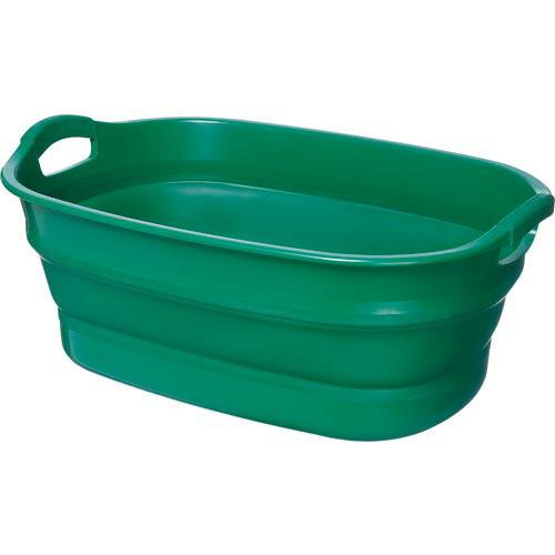 TRUSCO 折りたたみタライ 水抜栓付 グリーン 23L ( TORT-GN ) トラスコ中山(株...