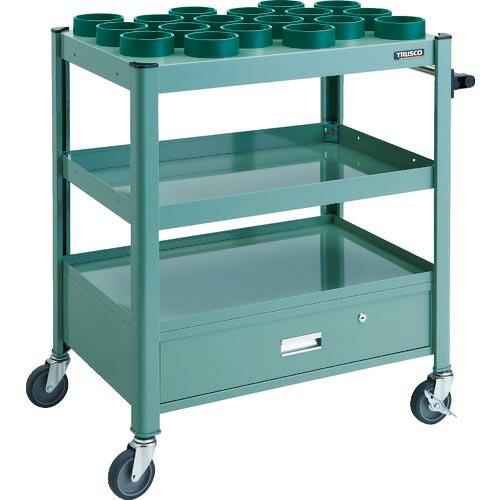 TRUSCO TCW型ツーリングワゴン HSK100A BT50 NT50 18個 引出し付 GN色...