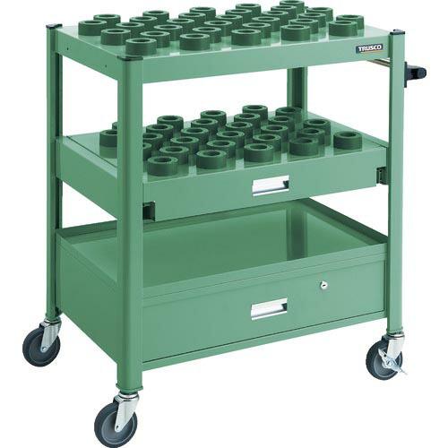 TRUSCO TCW型ツーリングワゴン HSK40A専用 57個スライド棚引出し付 GN色 ( TC...