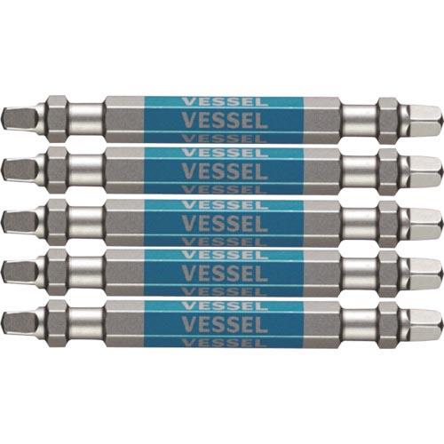 VESSEL 剛彩ビット 5本組 (両頭スクエア) SQ3×65mm ( GS5P-42 )