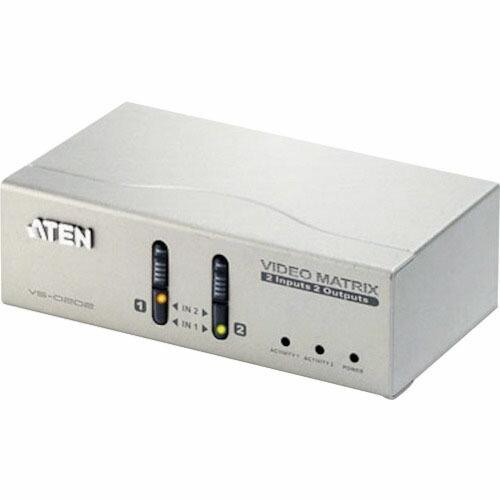 ATEN マトリックスビデオ切替器 VGA/2入力/2出力/オーディオ  ( VS0202 )