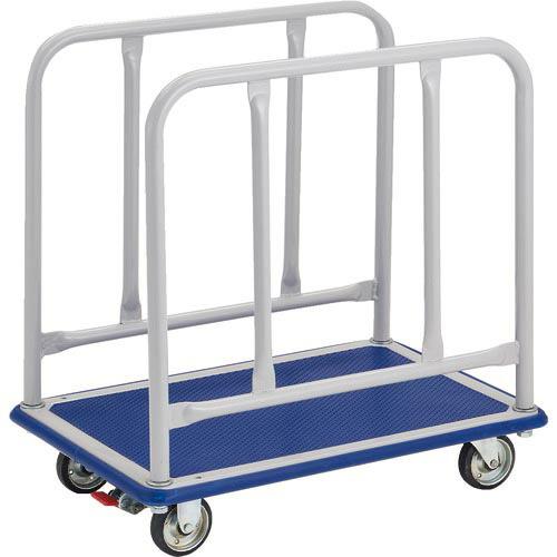 TRUSCO プレス製運搬車 台車 ドンキーカート サイドハンドル 740×480 ストッパー付 (...