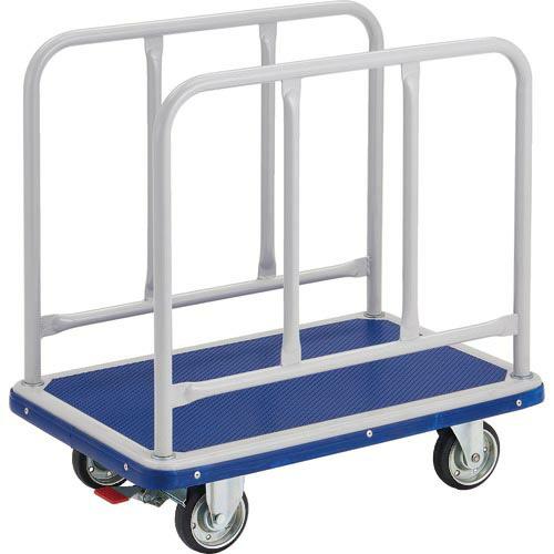 TRUSCO プレス製運搬車 台車 ドンキーカート サイドハンドル 810×510 ストッパー付 (...