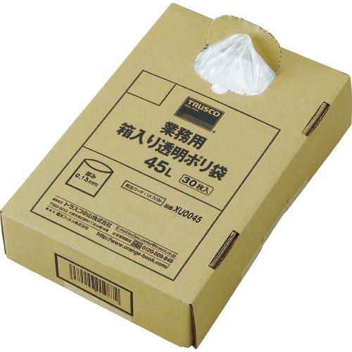 TRUSCO まとめ買い 業務用ポリ袋 透明・箱入 0.15×45L (30枚入) ( XU0045...