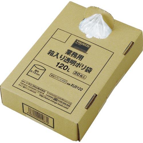 TRUSCO まとめ買い 業務用ポリ袋 透明・箱入 0.15×120L (30枚入) ( XU012...