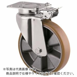 【SALE価格】テンテキャスター 重荷重用高性能旋回キャスター"DELTA"(ウレタン車輪) φ160 自在式(方向ロック付)  ( 3641ITP160P63 CONVEX )｜orangetool