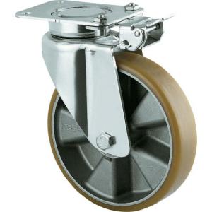 【SALE価格】テンテキャスター 重荷重用高性能旋回キャスター"DELTA"(ウレタン車輪) φ200 自在式(方向ロック付)  ( 3641ITP200P63 CONVEX )｜orangetool