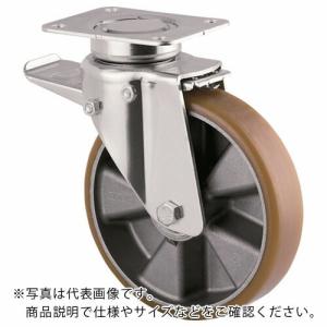 【SALE価格】テンテキャスター 重荷重用高性能旋回キャスター"DELTA"(ウレタン車輪) φ125自在式(トータルロック付)  ( 3642ITP125P63 CONVEX )｜orangetool