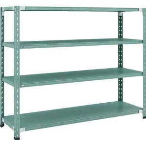 【SALE価格】TRUSCO CB型セミボルトレス軽中量棚 1500X450XH1200 4段 グリーン ( CB-4544-GN ) トラスコ中山(株)｜orangetool