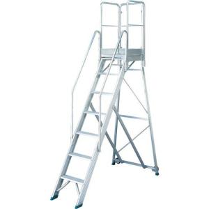 TRUSCO 折りたたみ式作業用踏み台 高さ2.10m 高さ900手すりフルセット付き ( TDAD-210-900TF )｜orangetool