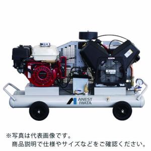 アネスト岩田 レシプロコンプレッサー(給油式) 軽便形コンプレッサ 3.7KW エンジン駆動 ( PLUE37C-10 )｜orangetool