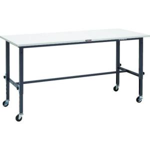 TRUSCO 軽荷重作業台高さ調節式(80kg)AEM型 1800X750XH719~1019 φ75キャスター付 ダークグレー色 ( SAEM-1800C75 DG ) トラスコ中山(株)｜orangetool