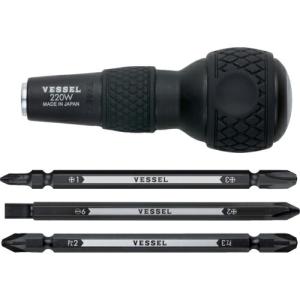 VESSEL ボールグリップ差替ドライバーセット No.(ビット3本組) ( 220W-3 )｜orangetool