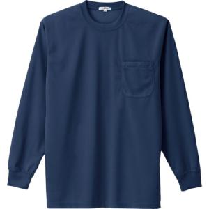 アイトス 吸汗速乾クールコンフォート 長袖Tシャツ男女兼用 ネイビー 4L  ( AZ-10575-008-4L ) アイトス(株) (メーカー取寄)｜orangetool