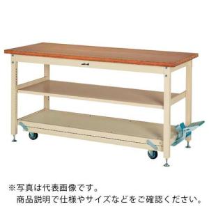 ヤマテック ワークテーブル ペダル移動タイプ 中間棚付 ニス仕上げ積層天板 W1800×D750×H922mm ヤマテックアイボリー ( SXNPH-1875S2-NI ) (メーカー取寄)｜orangetool