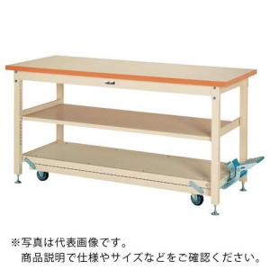 ヤマテック ワークテーブル ペダル移動タイプ 中間棚付 メラミン天板 W1800×D750×H922mm ヤマテックアイボリー ( SXMPH-1875S2-II ) (メーカー取寄)｜orangetool