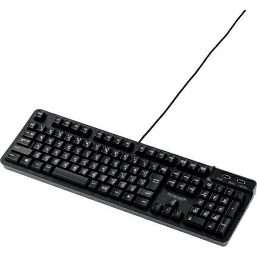 エレコム USBハブ付有線プレミアムメンブレンキーボード メカニカルライク USB(2.0)2ポート...
