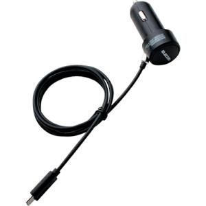 ELECOM 車載充電器(2.4A・Type-C) 1m ブラック ( MPA-CCC03BK )｜orangetool