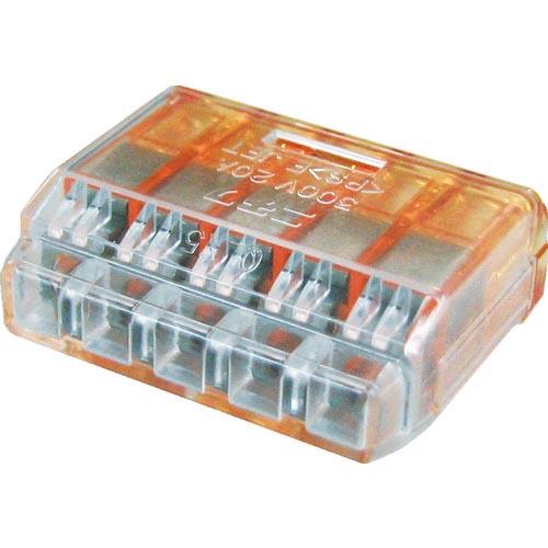 ニチフ クイックロック 差込形電線コネクタ 極数5 橙透明 50個入 ( QLX 5 )