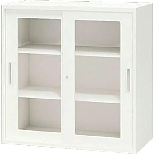 NAIKI 収納庫 CWS型 ガラス両開き書庫 899×400×900 ( CWS-0909KG-W...