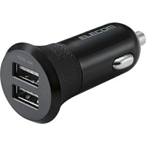 ELECOM 車載充電器(4.8A・2ポート) ブラック ( MPA-CCU10BK )｜orangetool
