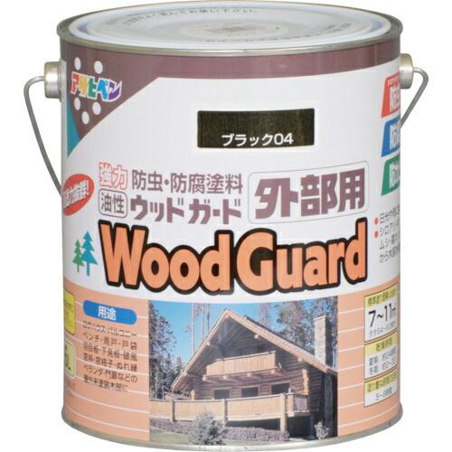 アサヒペン ウッドガード外部用 1.6L ブラック ( 546173 ) (6缶セット) (株)アサ...