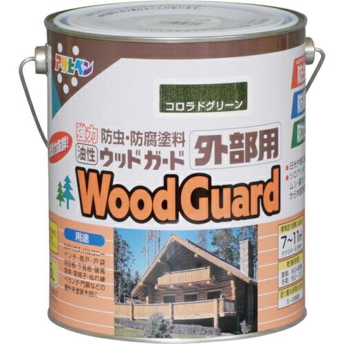 アサヒペン ウッドガード外部用 1.6L コロラドグリーン ( 546180 ) (6缶セット) (...
