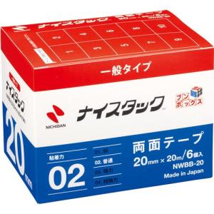 ニチバン 両面テープ ナイスタック  20mmX20m(大巻6巻入)  ( NWBB-20 )｜orangetool