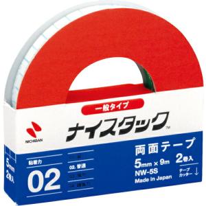ニチバン 両面テ-プ ナイスタック 5mmX9m 2巻入り1セット ( NW-5S ) (10Sセット) ニチバン(株) (メーカー取寄)｜orangetool
