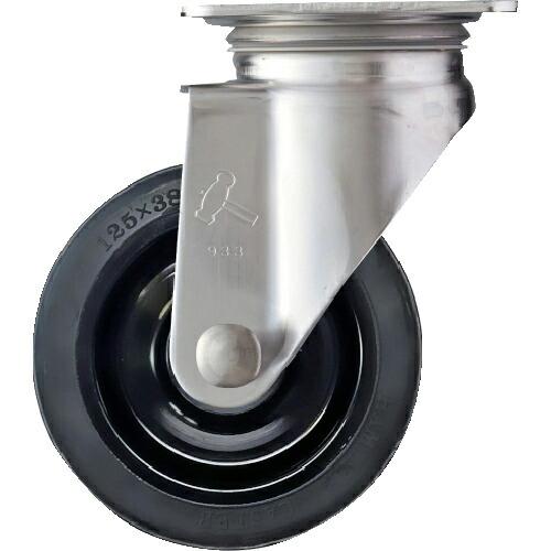 ハンマー Sシリーズオールステンレス 旋回式ゴム車輪(ナイロンホイール)125mm ( 320S-R...