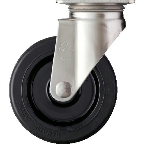 ハンマー Sシリーズオールステンレス 旋回式ゴム車輪(ナイロンホイール)150mm ( 320S-R...