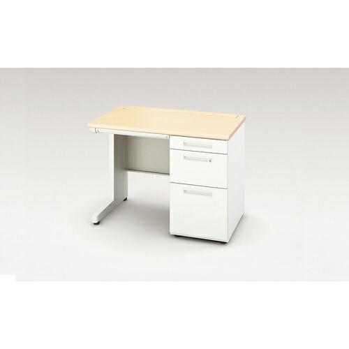 NAIKI 片袖デスク XEHH型/天板:シルクウッド 本体:クリアーホワイト/W1000×D600...