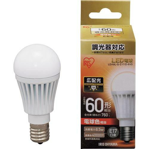IRIS 567986 LED電球 E17広配光タイプ 調光器対応 60形相当 電球色 ( LDA9...