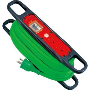 NICHIDO ハンドリール 100V 3芯×10m 緑 アース過負荷漏電しゃ断器付 ( HR-EK102-G ) 日動工業(株)｜orangetool