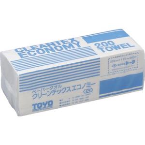 トーヨ ペーパータオル クリーンテックスエコノミー白 200枚×42P 1Cs(箱)=8400枚 ( 242520 ) (株)トーヨ｜orangetool