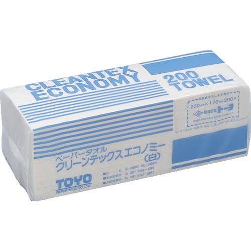 トーヨ ペーパータオル クリーンテックスエコノミー白 200枚×42P 1Cs(箱)=8400枚 (...