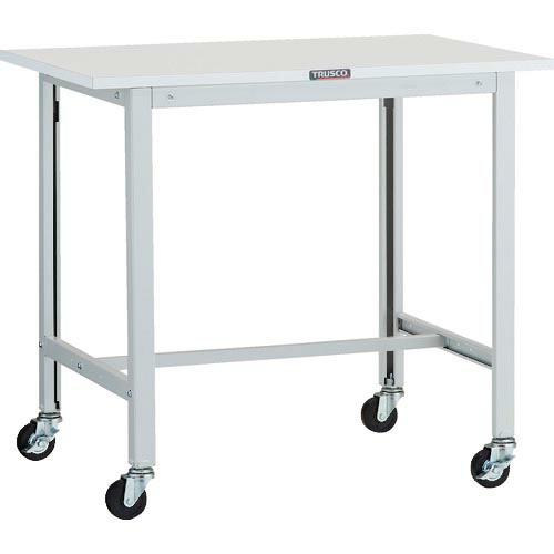TRUSCO 軽荷重作業台(100kg)AO型 900X600XH809 φ75キャスター付 ホワイ...