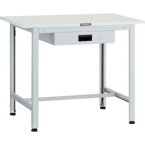 TRUSCO 軽荷重作業台(200kg)AO型 900X600XH740 薄型1段引出付 ホワイト色...