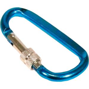 KH アルミ合金カラビナD環ロック付 ブルー ( 85A-2 ) (メーカー取寄)｜orangetool