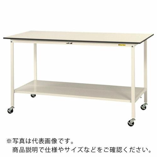 ヤマテック ワークテーブル150シリーズ 移動式 全面棚板付W1500×D900×H1035mm シ...
